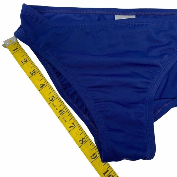 Nike Swim Cobalt Blue Mid Rise Hipster Sport Bikini Bottoms Swish Logo Size 8 - Picture 3 of 11